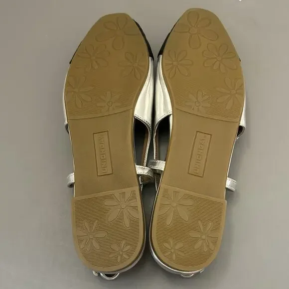 UNIONBAY Women's Cassidy Ballet Flat Sandal Silver/Black New w/ Box 7M - Picture 5 of 9